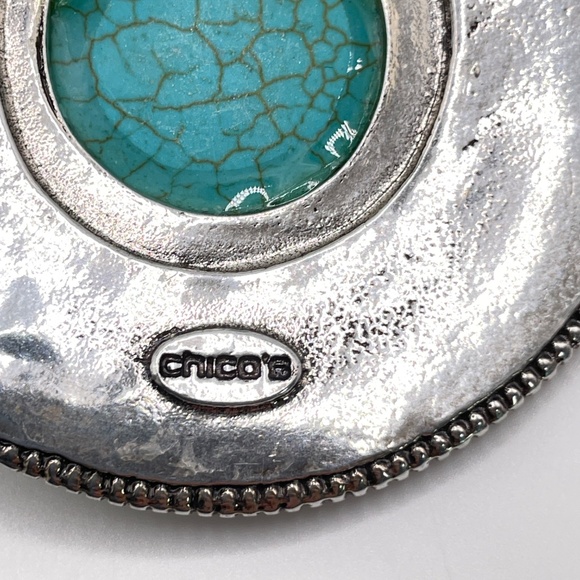 Chico's Vintage Faux Turquoise 5 Strand Beaded Necklace Boho - Picture 7 of 13